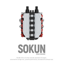 Pibo PB8869D Sokun Mini Engine Xếp hình lắp ráp ghép mô hình Động cơ nhỏ R8V10
