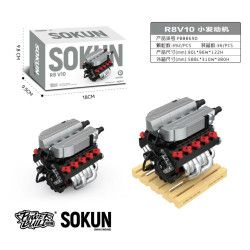 Pibo PB8869D Sokun Mini Engine Xếp hình lắp ráp ghép mô hình Động cơ nhỏ R8V10