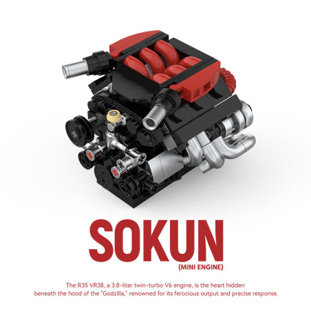 Pibo PB8869E Sokun Mini Engine Xếp hình lắp ráp ghép mô hình Động cơ nhỏ R35VR38