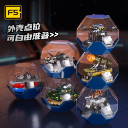 F5 F5-C1009 Xếp hình lắp ráp ghép mô hình Các mẫu Jenga Ball 6 của quân đội: Xe tên lửa Tiannu Dongfeng 61, máy bay chiến đấu Silver Falcon J-35, máy bay không người lái Dark Eye, sói máy ăn bóng, xe tăng phá đội hình 99A tàu chiến Zhenhai 005,
