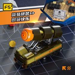 F5 F5-C1009 Xếp hình lắp ráp ghép mô hình Các mẫu Jenga Ball 6 của quân đội: Xe tên lửa Tiannu Dongfeng 61, máy bay chiến đấu Silver Falcon J-35, máy bay không người lái Dark Eye, sói máy ăn bóng, xe tăng phá đội hình 99A tàu chiến Zhenhai 005,