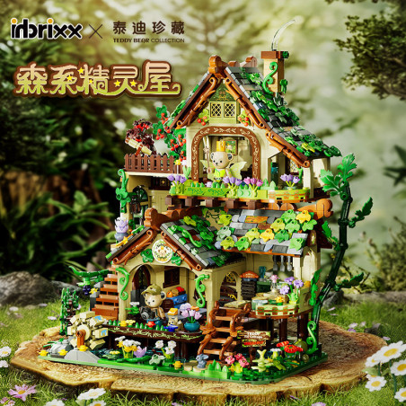 inbrixx 881106 Xếp hình lắp ráp ghép mô hình Gấu bông: Ngôi nhà yêu tinh trong rừng