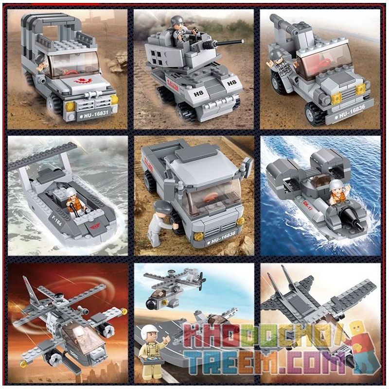 SLUBAN M38 non  TÀU SÂN BAY 9 TRONG 1 bộ đồ chơi xếp lắp ráp ghép mô hình Military Army Quân Sự Bộ Đội 1004 khối