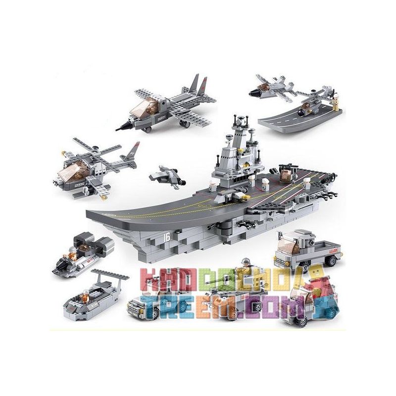 SLUBAN M38 non Lego TÀU SÂN BAY 9 TRONG 1 bộ đồ chơi xếp lắp ráp ghép mô hình Military Army Quân Sự Bộ Đội 1004 khối
