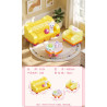 GUDI 40805 Xếp hình lắp ráp ghép mô hình Nội thất mini 9 mẫu Tủ tivi, bàn ăn, tủ quần áo, kệ sách, tủ lạnh, giường, tủ, sofa, bàn trang điểm