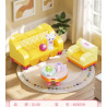 GUDI 40805 Xếp hình lắp ráp ghép mô hình Nội thất mini 9 mẫu Tủ tivi, bàn ăn, tủ quần áo, kệ sách, tủ lạnh, giường, tủ, sofa, bàn trang điểm