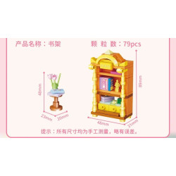 GUDI 40805 Xếp hình lắp ráp ghép mô hình Nội thất mini 9 mẫu Tủ tivi, bàn ăn, tủ quần áo, kệ sách, tủ lạnh, giường, tủ, sofa, bàn trang điểm
