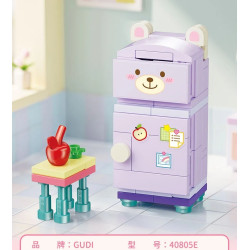 GUDI 40805 Xếp hình lắp ráp ghép mô hình Nội thất mini 9 mẫu Tủ tivi, bàn ăn, tủ quần áo, kệ sách, tủ lạnh, giường, tủ, sofa, bàn trang điểm