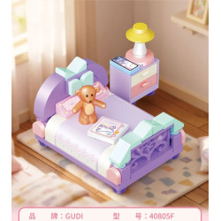 GUDI 40805 Xếp hình lắp ráp ghép mô hình Nội thất mini 9 mẫu Tủ tivi, bàn ăn, tủ quần áo, kệ sách, tủ lạnh, giường, tủ, sofa, bàn trang điểm