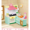 GUDI 40805 Xếp hình lắp ráp ghép mô hình Nội thất mini 9 mẫu Tủ tivi, bàn ăn, tủ quần áo, kệ sách, tủ lạnh, giường, tủ, sofa, bàn trang điểm