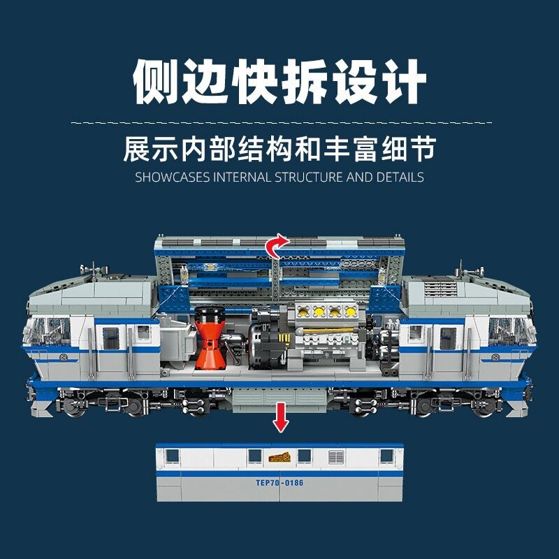 JIESTAR JJ9259 Xếp hình lắp ráp ghép mô hình Đầu máy diesel TEP70