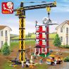SLUBAN M38-B0555 B0555 0555 M38B0555 38-B0555 non  CẨU THÁP XÂY NHÀ bộ đồ chơi xếp lắp ráp ghép mô hình City Thành Phố 1451 khối