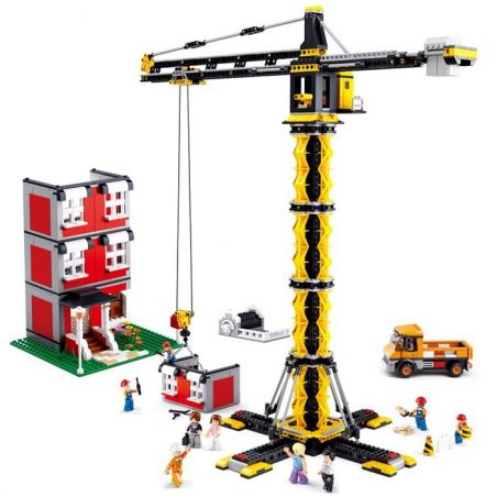 SLUBAN M38-B0555 B0555 0555 M38B0555 38-B0555 non  CẨU THÁP XÂY NHÀ bộ đồ chơi xếp lắp ráp ghép mô hình City Thành Phố 1451 khối