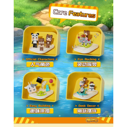 Forange FC2309 Xếp hình lắp ráp ghép mô hình Thế giới thu nhỏ: 6 chú ngựa bập bênh vui nhộn