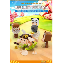 Forange FC2309 Xếp hình lắp ráp ghép mô hình Thế giới thu nhỏ: 6 chú ngựa bập bênh vui nhộn