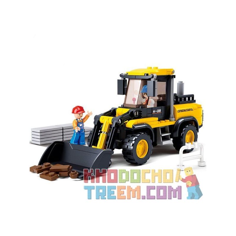 SLUBAN M38-B0538 B0538 0538 M38B0538 38-B0538 non  MÁY XÚC LẬT BÁNH HƠI bộ đồ chơi xếp lắp ráp ghép mô hình City Thành Phố 212 khối