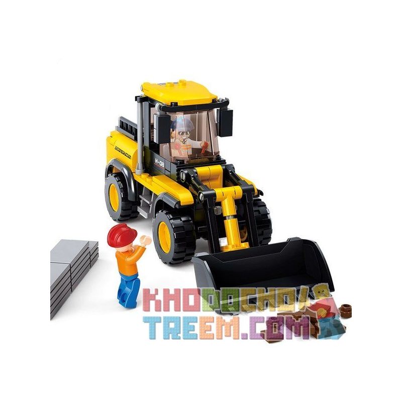 SLUBAN M38-B0538 B0538 0538 M38B0538 38-B0538 non  MÁY XÚC LẬT BÁNH HƠI bộ đồ chơi xếp lắp ráp ghép mô hình City Thành Phố 212 khối