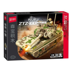 SEMBO 203275 Xếp hình lắp ráp ghép mô hình Xe tăng chiến đấu chủ lực ZTZ-100 1:36