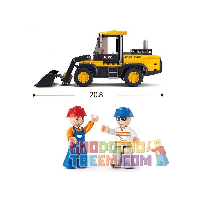 SLUBAN M38-B0538 B0538 0538 M38B0538 38-B0538 non  MÁY XÚC LẬT BÁNH HƠI bộ đồ chơi xếp lắp ráp ghép mô hình City Thành Phố 212 khối