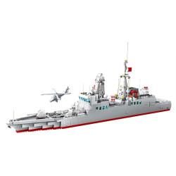SEMBO 208140 Xếp hình lắp ráp ghép mô hình Một đất nước hùng mạnh: khinh hạm 054B 1:176