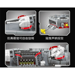 SEMBO 208140 Xếp hình lắp ráp ghép mô hình Một đất nước hùng mạnh: khinh hạm 054B 1:176