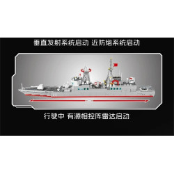 SEMBO 208140 Xếp hình lắp ráp ghép mô hình Một đất nước hùng mạnh: khinh hạm 054B 1:176