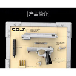 Jiqi JQ1103 Xếp hình lắp ráp ghép mô hình súng lục Colt