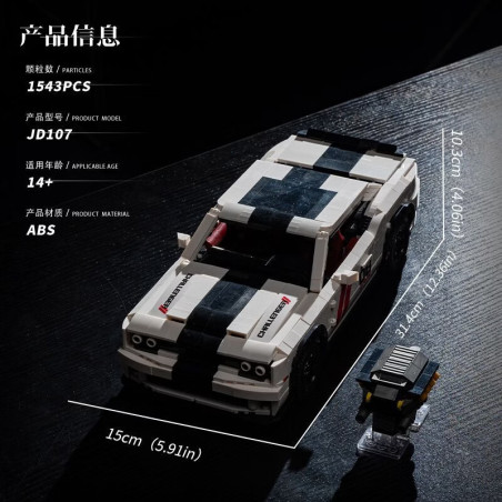 small angle JD107 Dodge Hellcat Xếp hình lắp ráp ghép mô hình Dodge Hellcat