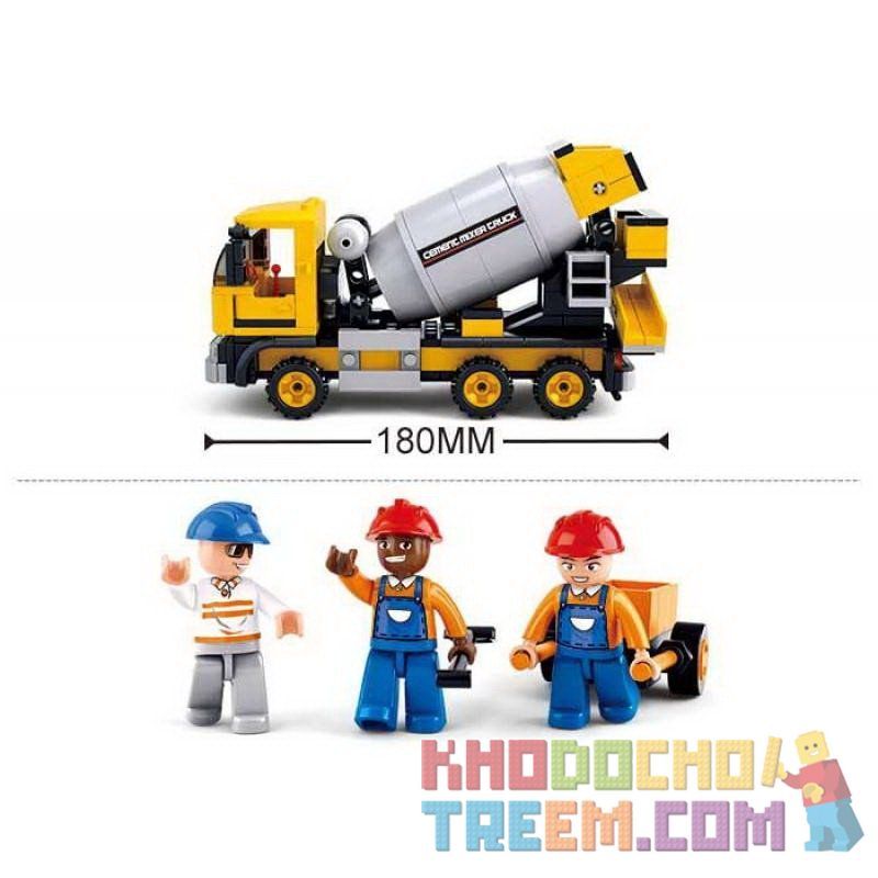 SLUBAN M38-B0550 B0550 0550 M38B0550 38-B0550 non  XE TRỘN BÊ TÔNG bộ đồ chơi xếp lắp ráp ghép mô hình City Thành Phố 296 khối