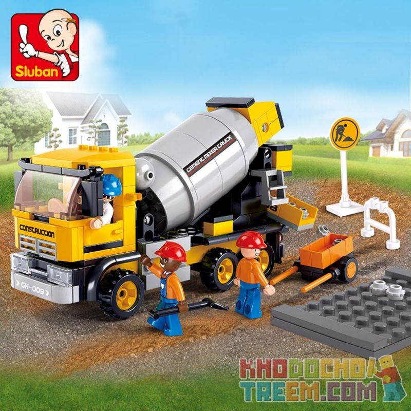 SLUBAN M38-B0550 B0550 0550 M38B0550 38-B0550 non  XE TRỘN BÊ TÔNG bộ đồ chơi xếp lắp ráp ghép mô hình City Thành Phố 296 khối