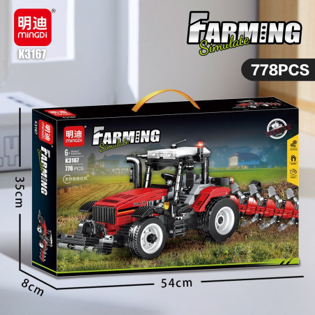 minGDi LEIBAO K3167 Xếp hình lắp ráp ghép mô hình Máy kéo cày 5 lưỡi