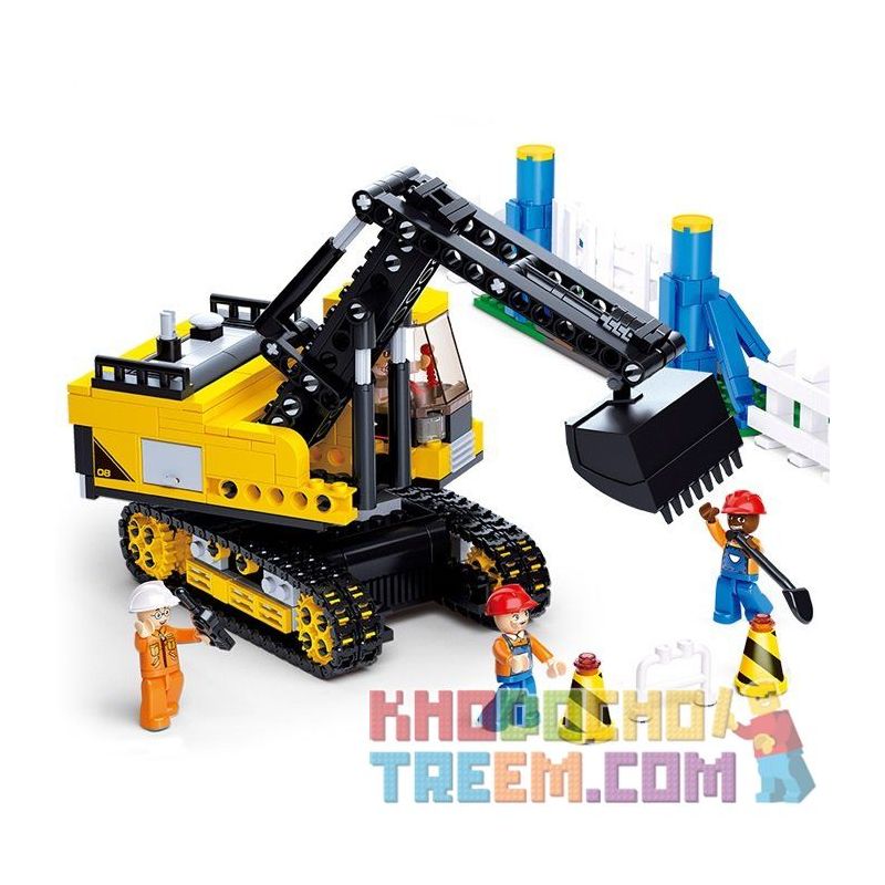 SLUBAN M38-B0551 B0551 0551 M38B0551 38-B0551 non  MÁY ĐÀO ĐẤT bộ đồ chơi xếp lắp ráp ghép mô hình City Thành Phố 614 khối