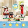 WISE BLOCK AULDEY US386003 Funny：Dream Farm Xếp hình lắp ráp ghép mô hình Hài hước: Nông trại cối xay gió, Ngọn hải đăng 2 trong 1