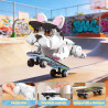 WISE BLOCK AULDEY US386004 Funny：Skating Frenchie & Skiing Cat Xếp hình lắp ráp ghép mô hình Hài hước: Chó bull Pháp trượt ván, mèo trượt tuyết 2 trong 1