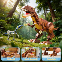 WISE BLOCK AULDEY US386005 Funny：Tyrant King & Ice Mammoth Xếp hình lắp ráp ghép mô hình Hài hước: Khủng long và voi ma mút 2 trong 1