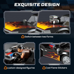WISE BLOCK AULDEY US389179 Hyper Turbo：Legend Flames Xếp hình lắp ráp ghép mô hình Xe điều khiển từ xa Hyper Turbo