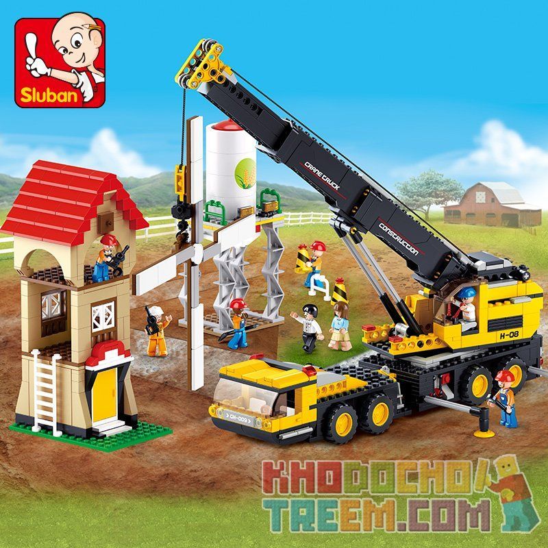 SLUBAN M38-B0553 B0553 0553 M38B0553 38-B0553 non  CẦN CẨU DI ĐỘNG bộ đồ chơi xếp lắp ráp ghép mô hình City Thành Phố 767 khối