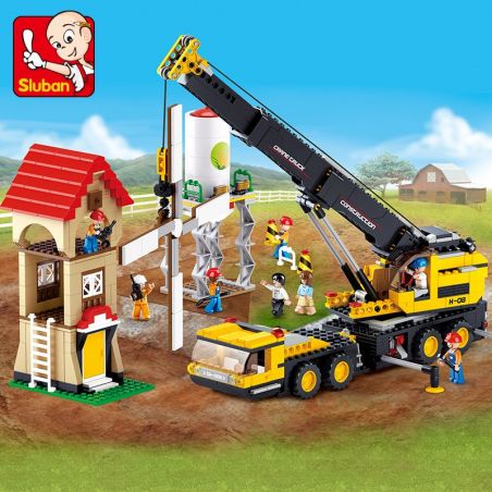 SLUBAN M38-B0553 B0553 0553 M38B0553 38-B0553 non  CẦN CẨU DI ĐỘNG bộ đồ chơi xếp lắp ráp ghép mô hình City Thành Phố 767 khối