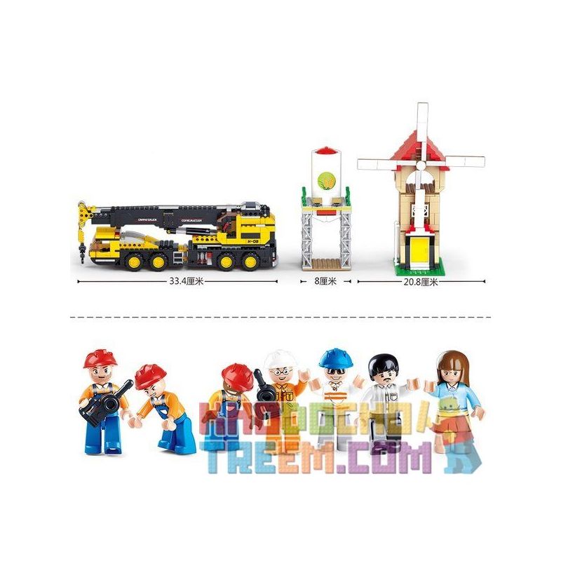 SLUBAN M38-B0553 B0553 0553 M38B0553 38-B0553 non  CẦN CẨU DI ĐỘNG bộ đồ chơi xếp lắp ráp ghép mô hình City Thành Phố 767 khối