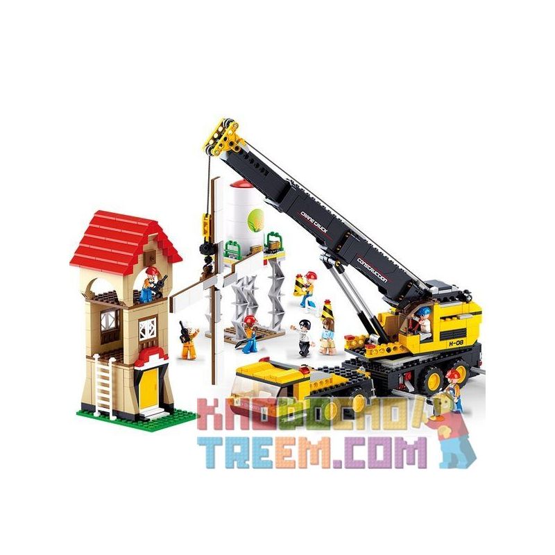 SLUBAN M38-B0553 B0553 0553 M38B0553 38-B0553 non  CẦN CẨU DI ĐỘNG bộ đồ chơi xếp lắp ráp ghép mô hình City Thành Phố 767 khối