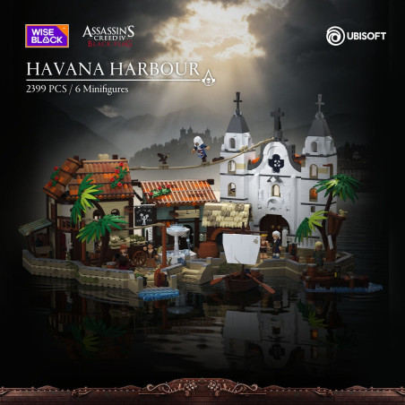 WISE BLOCK AULDEY HA395106 Assassin's Creed：HAVANA HARBOUR Xếp hình lắp ráp ghép mô hình "Assassin's Creed 4: Thiết lập lại ký ức cờ đen" Cảng Havana