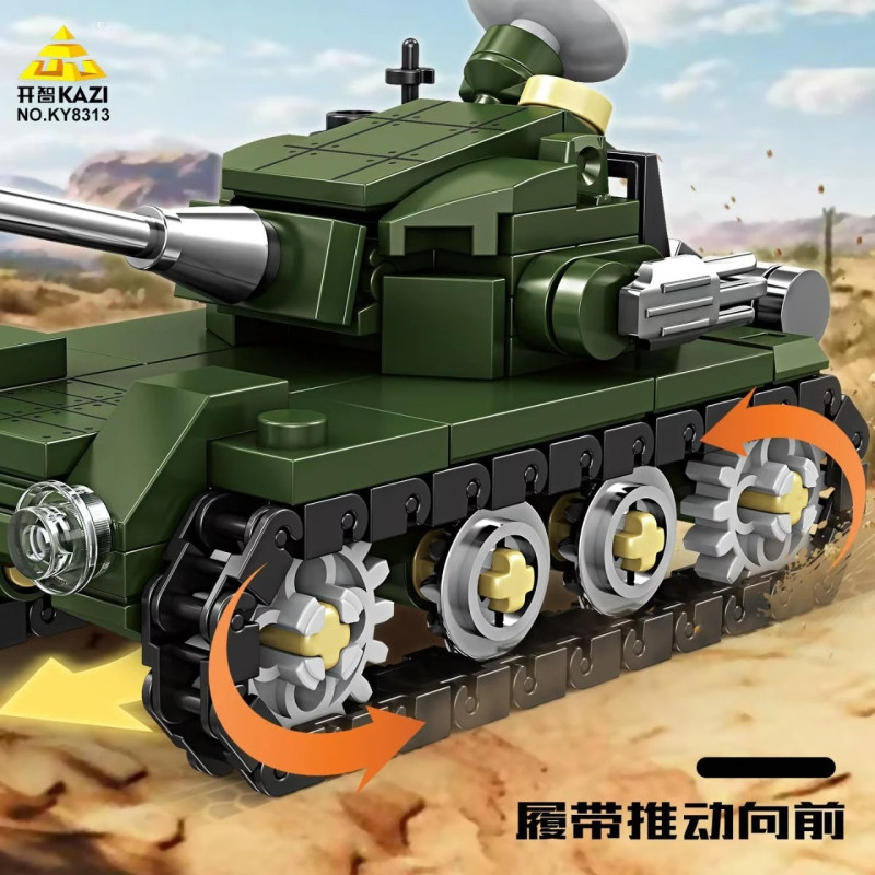 KAZI GBL BOZHI KY8313 Armed Forces Xếp hình lắp ráp ghép mô hình National Power Eagle: Tổ hợp Tank 8 cổ điển