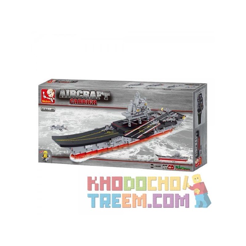 SLUBAN M38-B0399 B0399 0399 M38B0399 38-B0399 non  TÀU SÂN BAY TỈ LỆ 1:450 tỷ lệ 1:450 bộ đồ chơi xếp lắp ráp ghép mô hình Military Army AIRCRAFT CARRIER LIAONING Quân Sự Bộ Đội 1059 khối