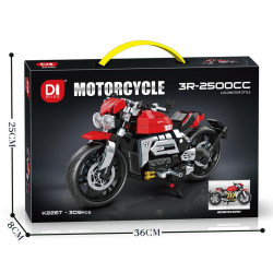 minGDi LEIBAO K2267 Xếp hình lắp ráp ghép mô hình Mô tô đua giả 3R-2500CC