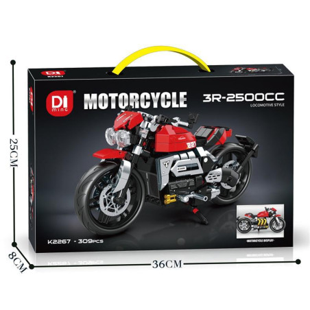 minGDi LEIBAO K2267 Xếp hình lắp ráp ghép mô hình Mô tô đua giả 3R-2500CC
