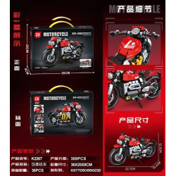 minGDi LEIBAO K2267 Xếp hình lắp ráp ghép mô hình Mô tô đua giả 3R-2500CC