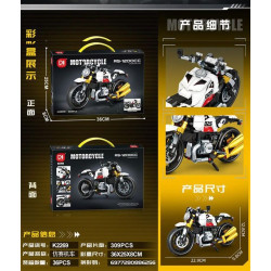 minGDi LEIBAO K2269 Xếp hình lắp ráp ghép mô hình Mô tô đua giả RS-1200CC