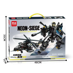 minGDi LEIBAO K3176 Xếp hình lắp ráp ghép mô hình Mecha biến hình thành trực thăng