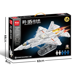 minGDi LEIBAO K3118 Xếp hình lắp ráp ghép mô hình Phiên bản pha lê của tiêm kích J-35 1:35