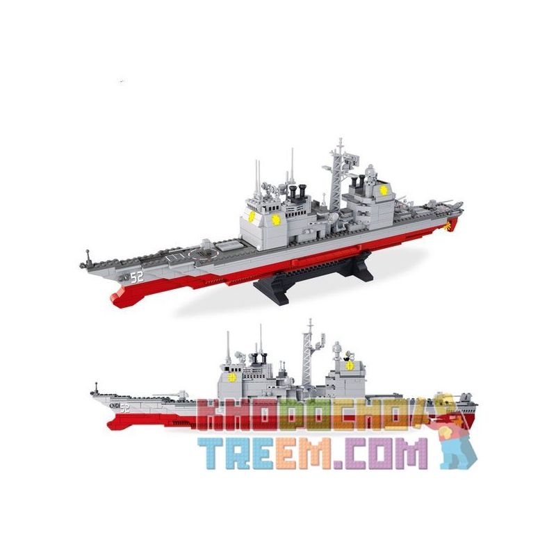 SLUBAN M38-B0389 B0389 0389 M38B0389 38-B0389 non  TÀU CHIẾN tỷ lệ 1:350 bộ đồ chơi xếp lắp ráp ghép mô hình Military Army CRUISER Quân Sự Bộ Đội 883 khối